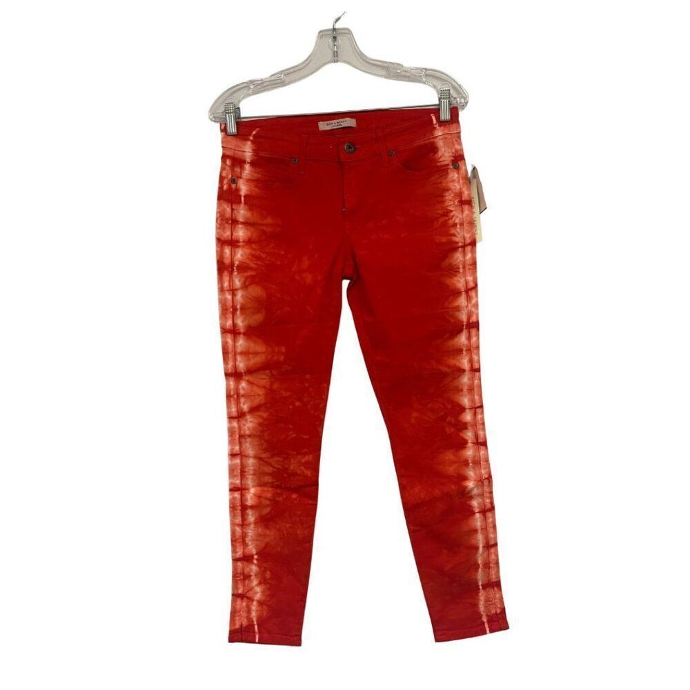 Rich & Skinny Womens Jeans Size 28 Orange red Tie Dye Streetwear Punk Style NWT